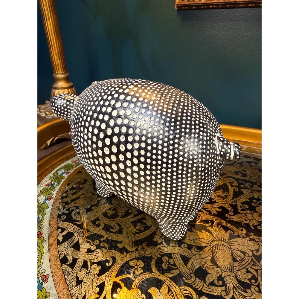Pier 1 Imports Black & White Polka Dot Pig and Owl Figurine Set - Picture 10 of 15